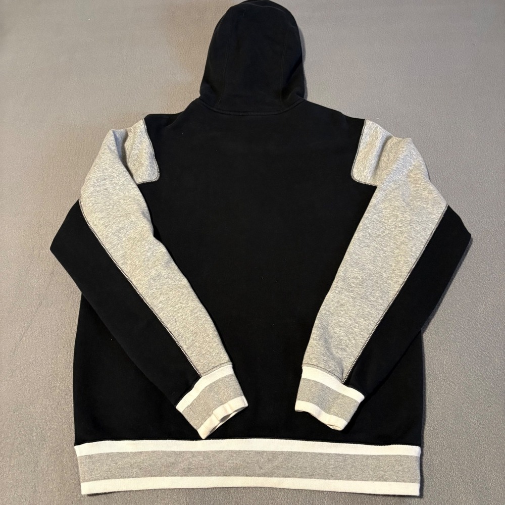 Jordan Varsity Hoodie Mens Large Black Gray Snap Front Jumpman 547693-014 - Picture 7 of 9